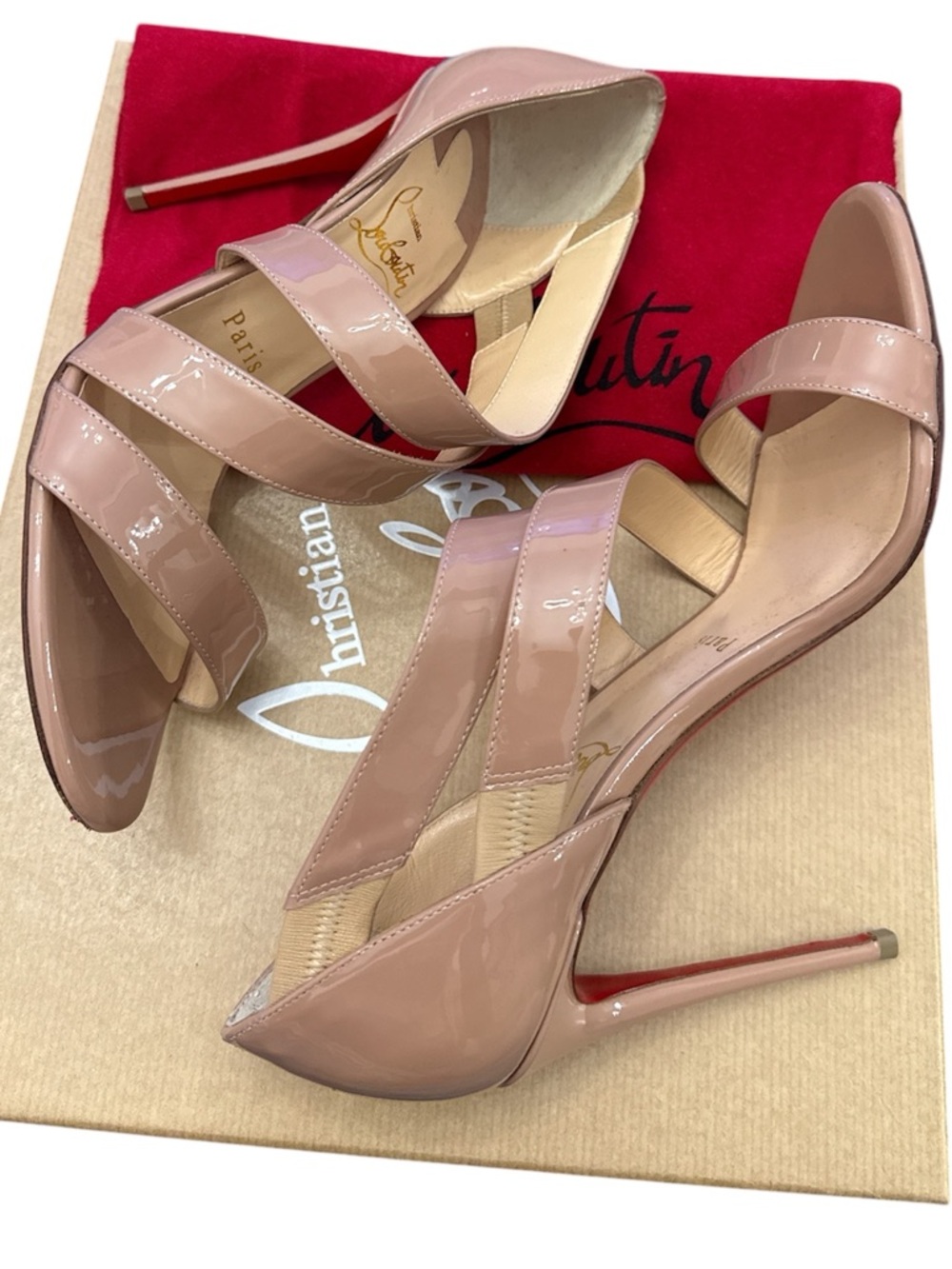 LOUBOUTIN WORLD COPINE 100 PARENT-NUDE-SIZE 37-Excellent Condition - Picture 3 of 7
